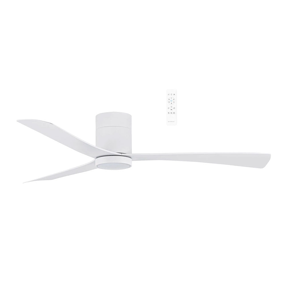Metro 52" DC Smart Ceiling Fan With WIFI Remote Control + LED Light Matt White - MDCM1333W