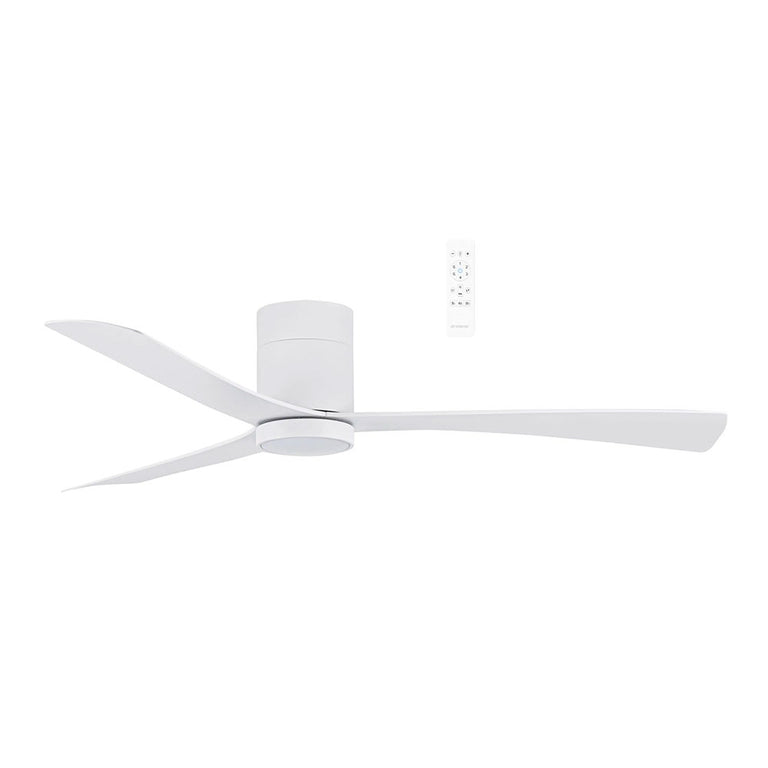 Metro 52" DC Smart Ceiling Fan With WIFI Remote Control + LED Light Matt White - MDCM1333W