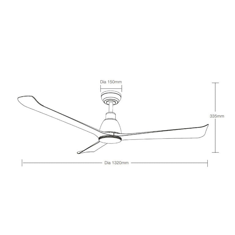 Polo 52" DC Smart Ceiling Fan With WIFI Remote Control + LED Light Matt White / Walnut - MDCP1333WWN