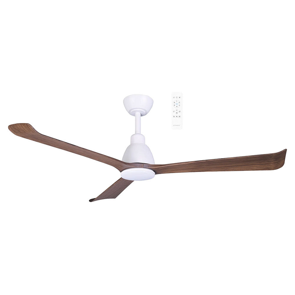 Polo 52" DC Smart Ceiling Fan With WIFI Remote Control + LED Light Matt White / Walnut - MDCP1333WWN