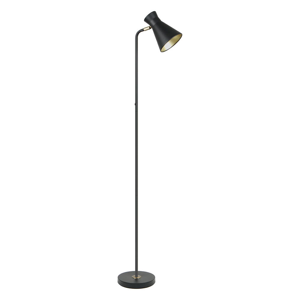 Cone Iron Adjustable Shade Antique Brass Highlight Floor Lamp Sand Black - MECTO-F1