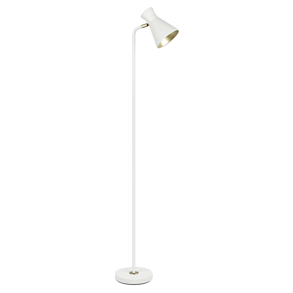 Cone Iron Adjustable Shade Antique Brass Highlight Floor Lamp Sand White - MECTO-F2