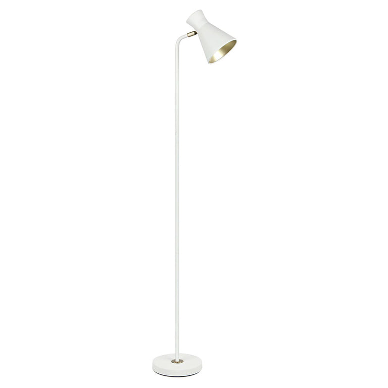 Cone Iron Adjustable Shade Antique Brass Highlight Floor Lamp Sand White - MECTO-F2