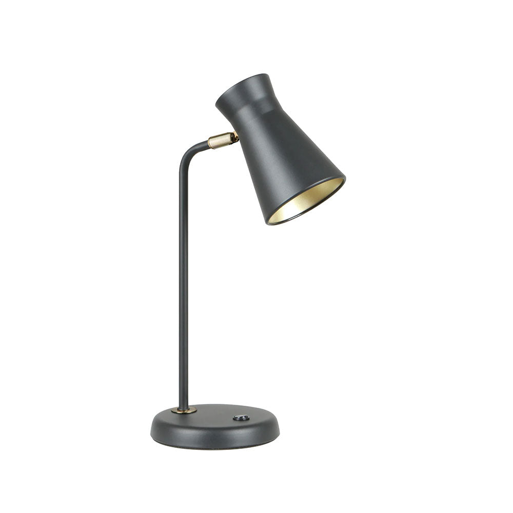 Cone Iron Adjustable Shade Antique Brass Highlight Table Lamp Sand Black - MECTO-T1