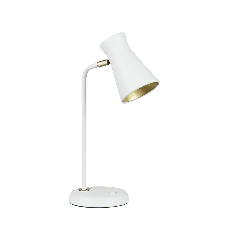 Cone Iron Adjustable Shade Antique Brass Highlight Table Lamp Sand White - MECTO-T2
