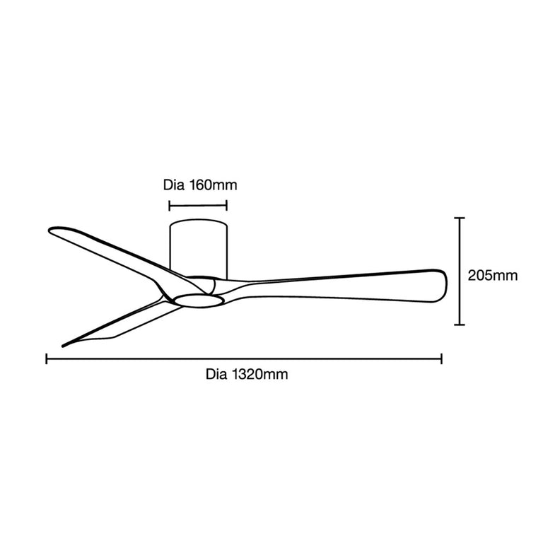 Fresno 52" DC Smart Ceiling Fan With WIFI Remote Control Matt Black - MFDC133M