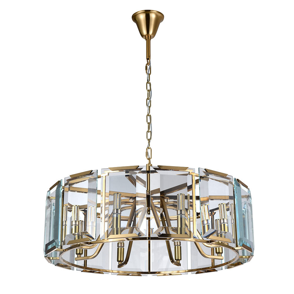 Monaco 8 Light Pendant Brushed Brass - MGM-8 Gold