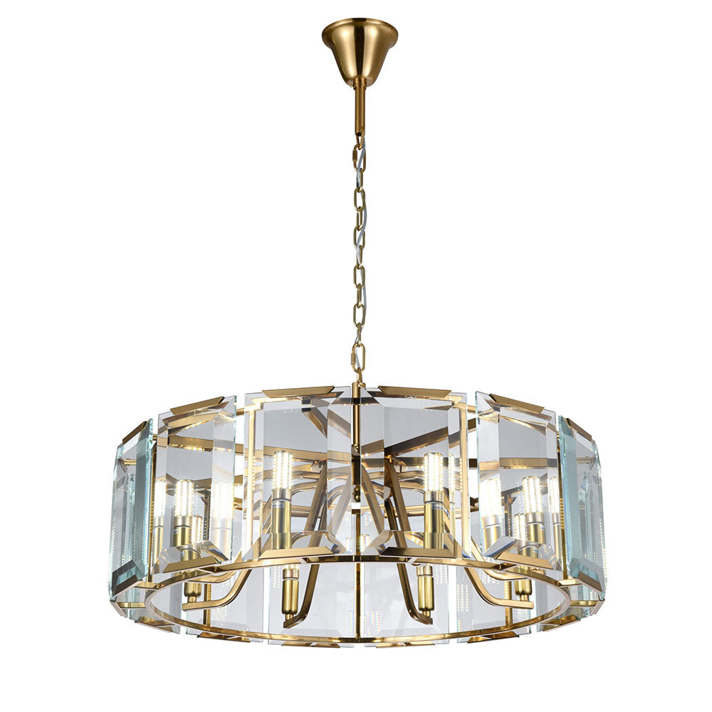 Monaco 8 Light Pendant Brushed Brass - MGM-8 Gold