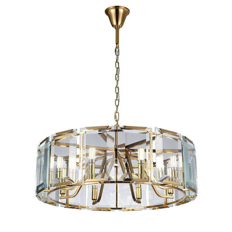 Monaco 8 Light Pendant Brushed Brass - MGM-8 Gold