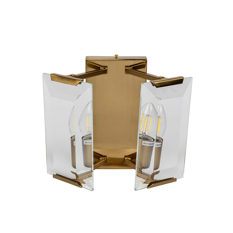 Monaco 2 Light Wall Light Brushed Brass - MGM-A2
