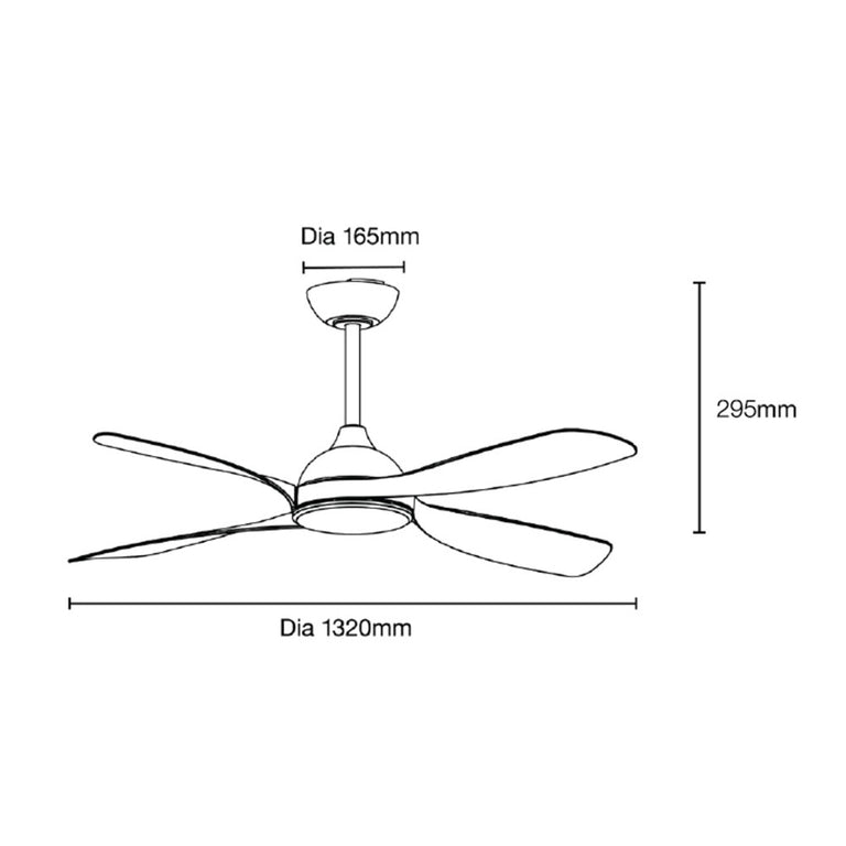 Hampton 52" DC Smart Ceiling Fan With WIFI Remote Control White Oak - MHDC134WO