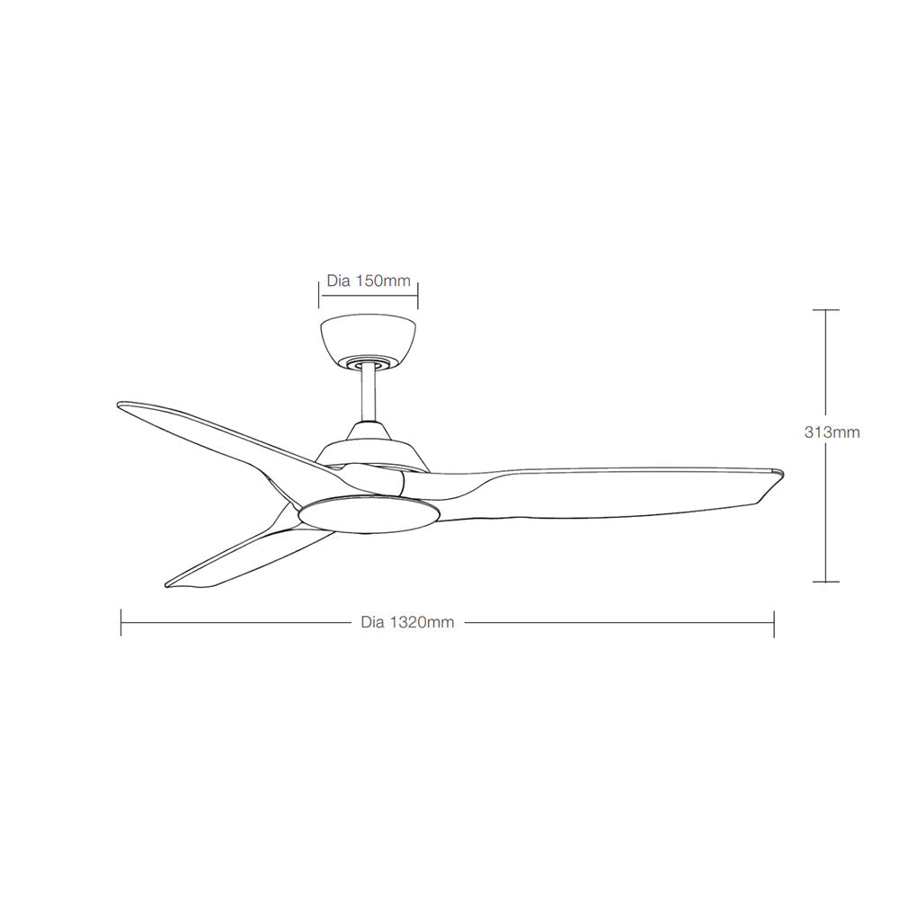 Impact 52" DC Smart Ceiling Fan With WIFI Remote Control Matt Black / Walnut - MIDC133MWN