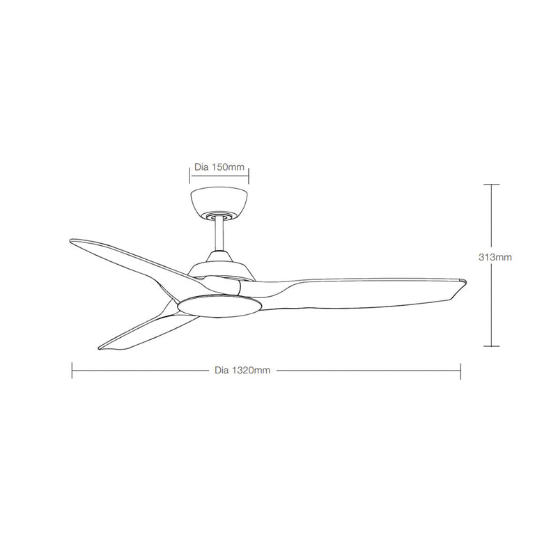 Impact 52" DC Smart Ceiling Fan With WIFI Remote Control Matt Black / Walnut - MIDC133MWN