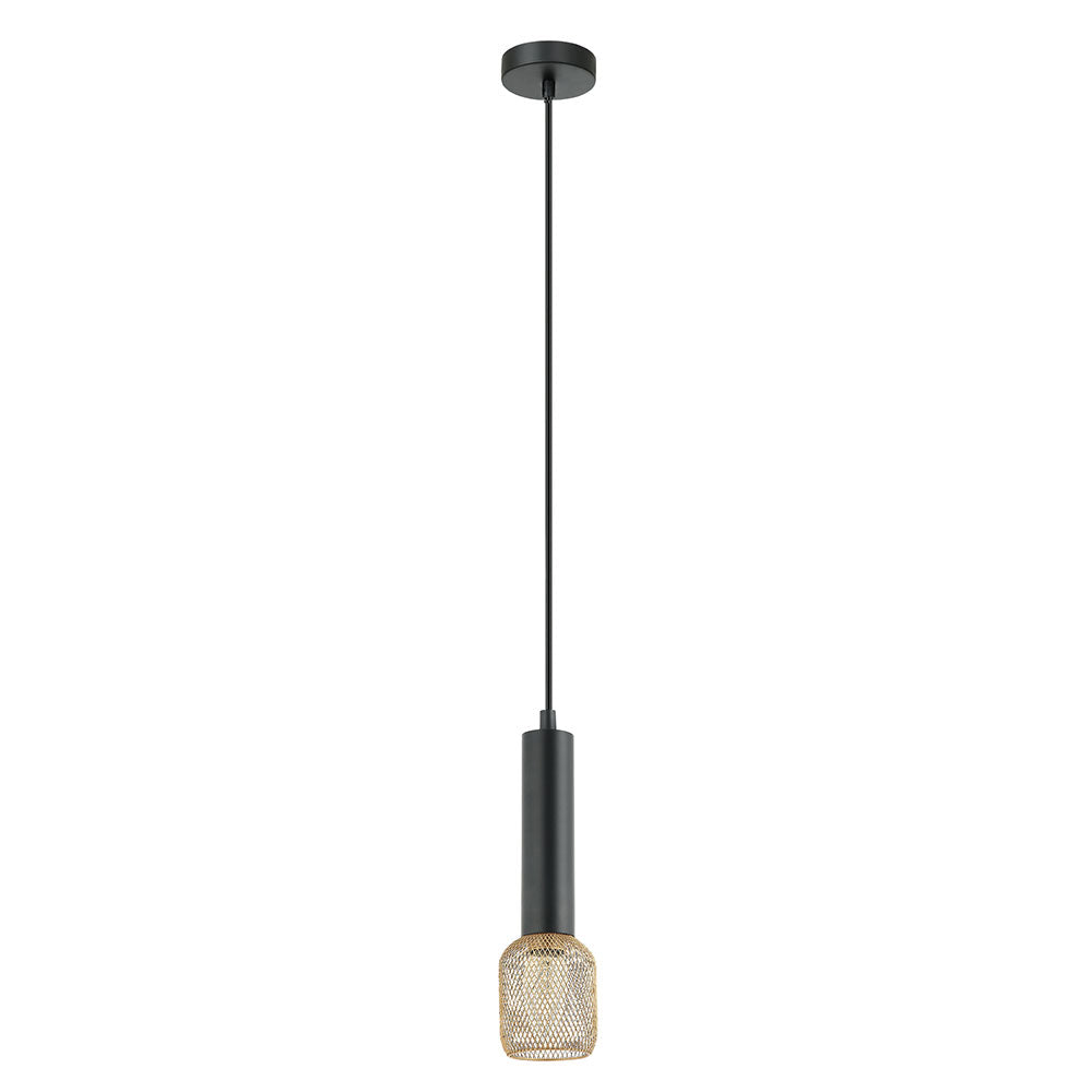 Interior Cylinder & Mesh Pendant Black - MIKRO1
