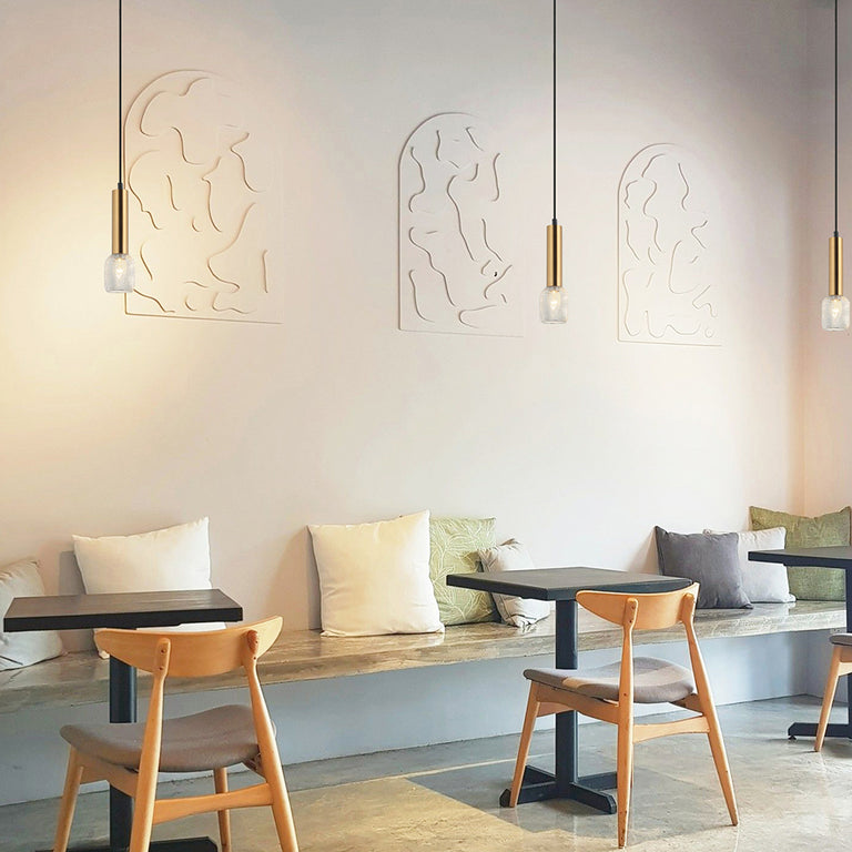 Interior Cylinder & Mesh Pendant Antique Brass - MIKRO2
