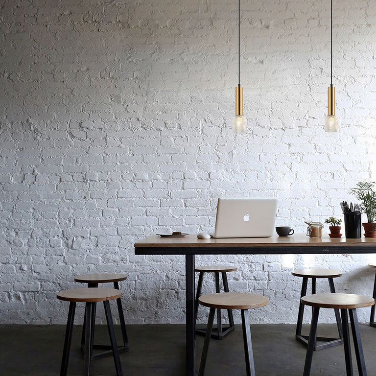 Interior Cylinder & Mesh Pendant Antique Brass - MIKRO2