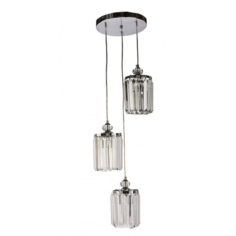 Miriana 3 Light Crystal Pendant Chrome - MIRIANA-3P CH