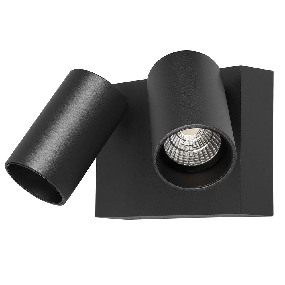 Capri 2 x 9W LED Double Spotlight Matt Black / Tri-Colour - MLXC3452M