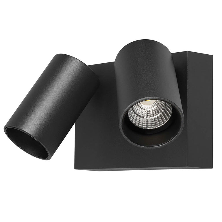 Capri 2 x 9W LED Double Spotlight Matt Black / Tri-Colour - MLXC3452M