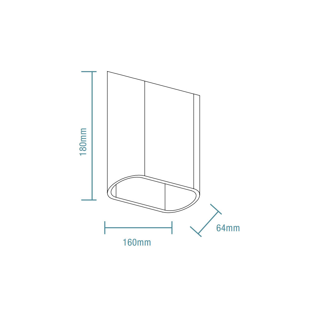 Kiora 10W Exterior Up & Down Wall Light Matt Black - MLXK34510M