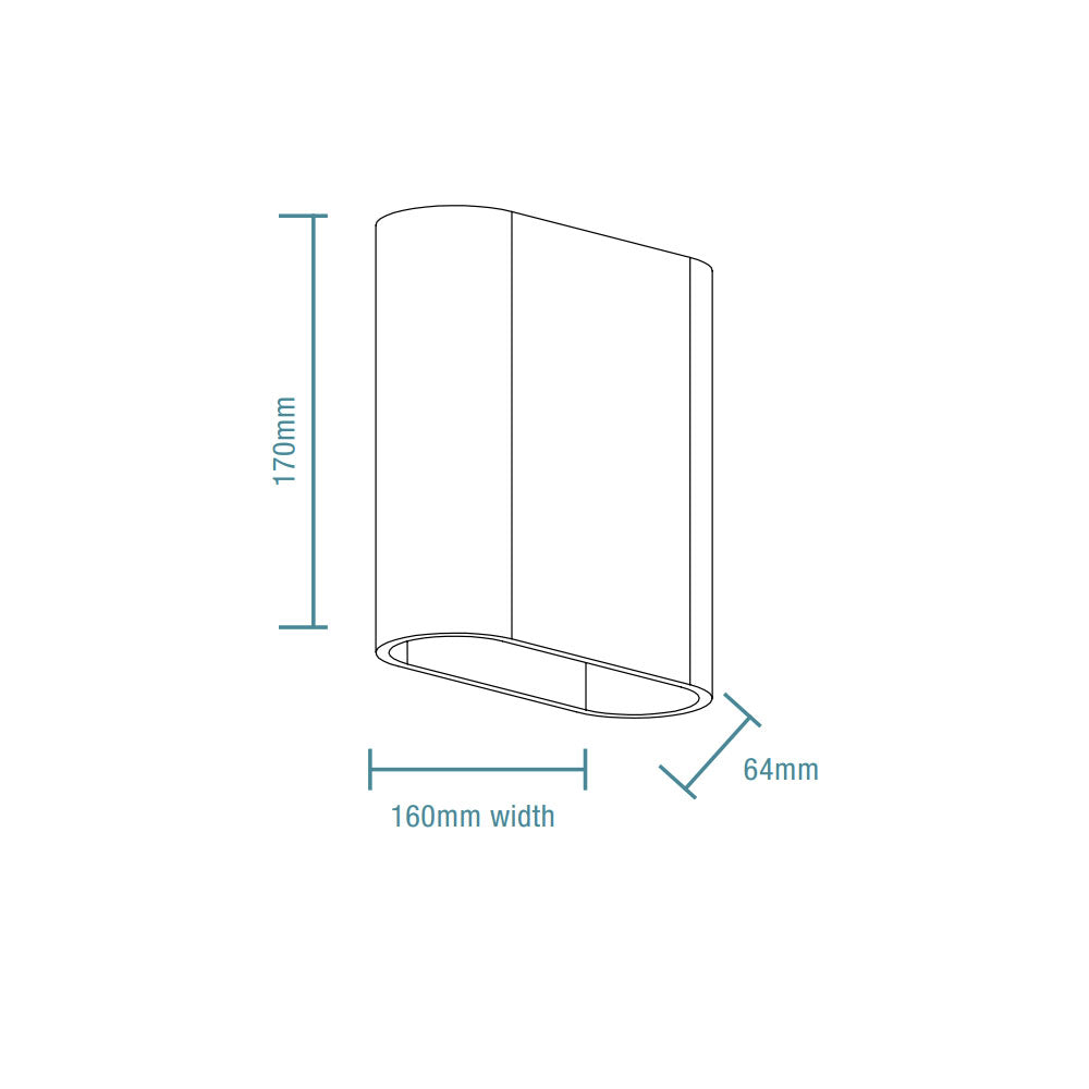 Sorrento 10W Exterior Up & Down Wall Light Matt Black - MLXS34510M