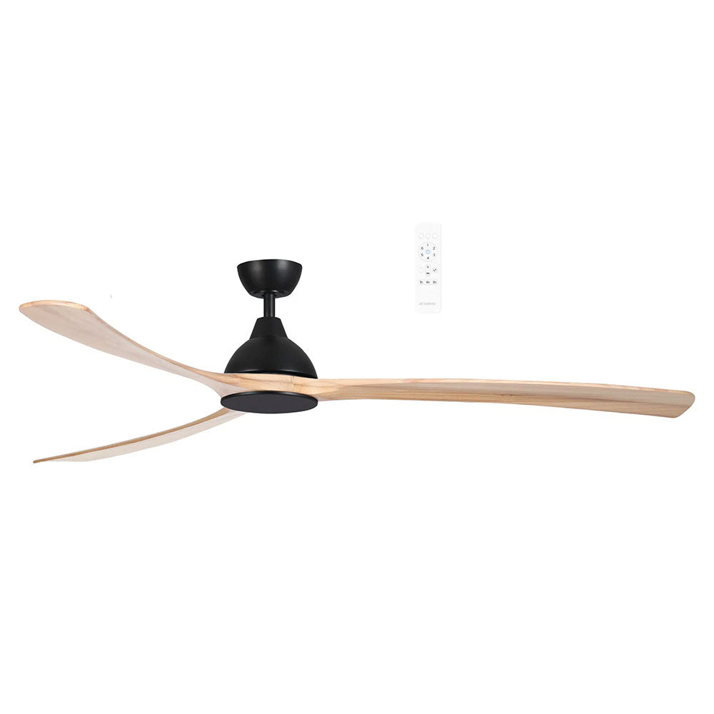 Norfolk Aero 86" DC Smart Ceiling Fan With WIFI Remote Control Matt Black / Natural - MNDCM + MNB220N