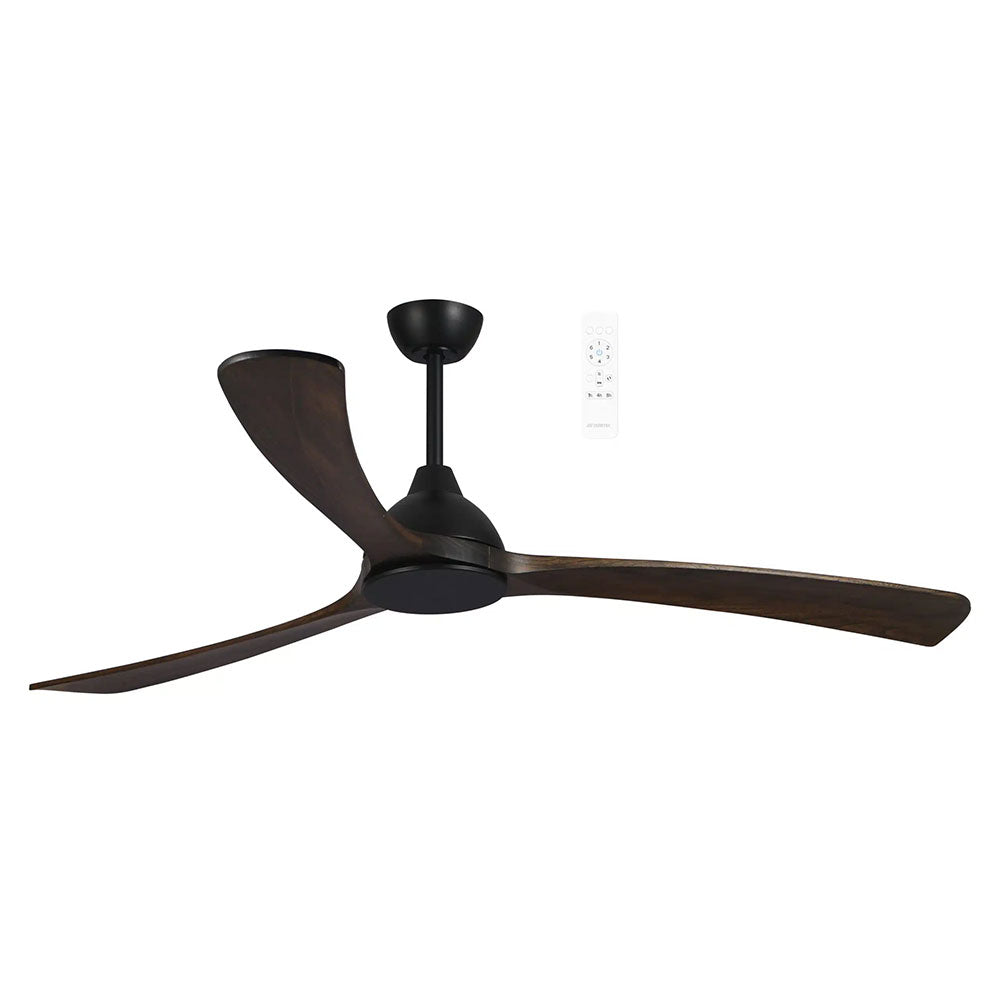 Norfolk Aero 86" DC Smart Ceiling Fan With WIFI Remote Control Matt Black / Walnut - MNDCM + MNB220W
