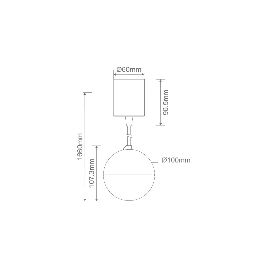 Moon 6W/9W Dimmable LED Opal Pendant Matt Black / Tri-Colour - 22774