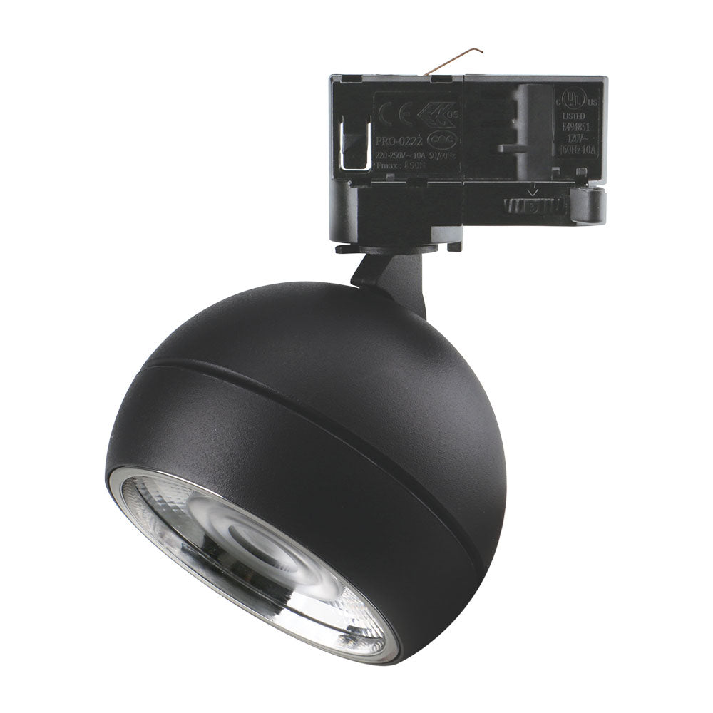 Moon 6W/9W Dimmable Three Circuit Track LED Flood Matt Black / Tri-Colour - 22796