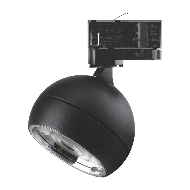 Moon 6W/9W Dimmable Three Circuit Track LED Flood Matt Black / Tri-Colour - 22796