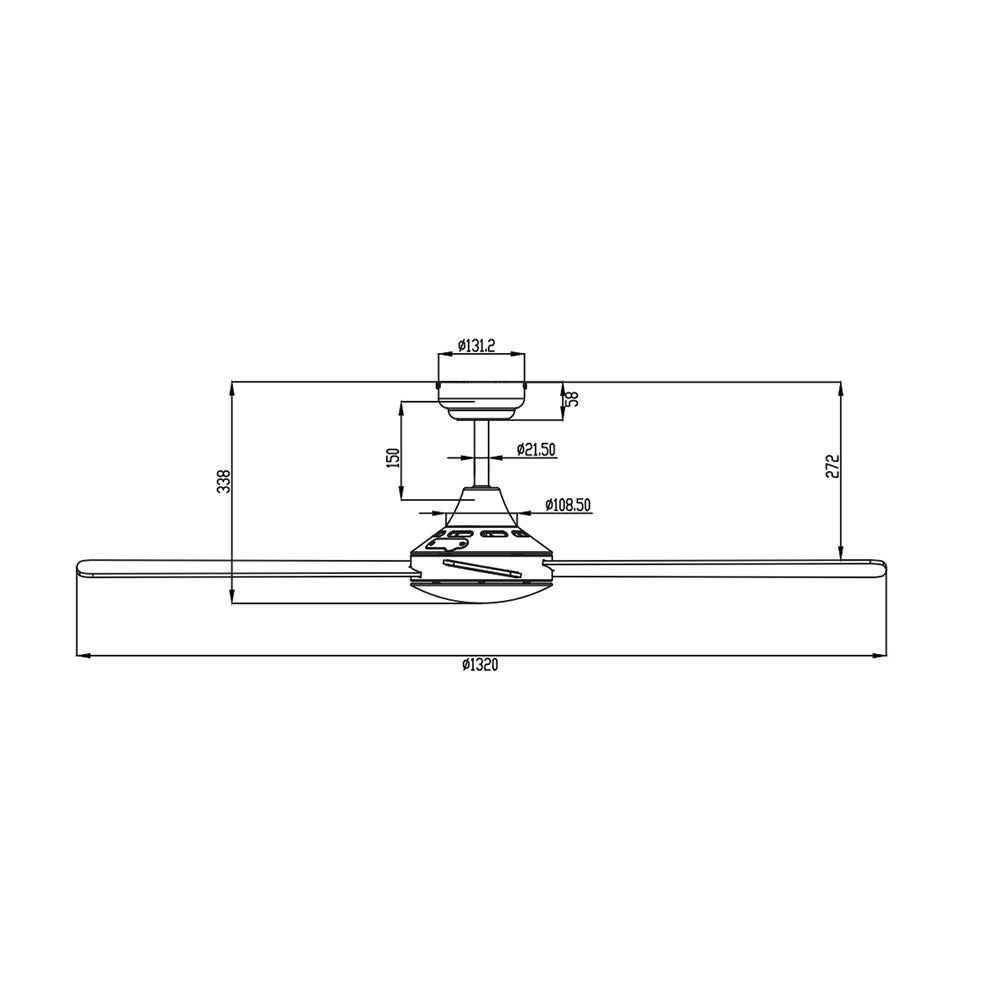 Altair 7 52" AC 4 Blade Ceiling Fan Black - MP1248/BLK