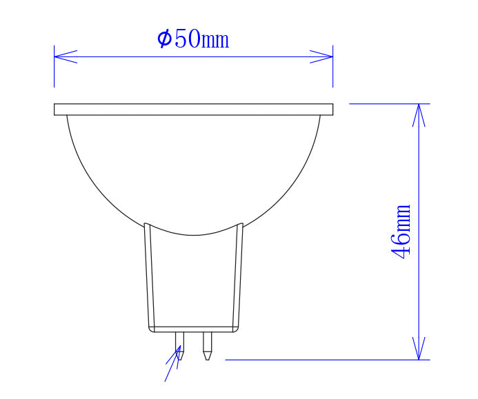 LED 12V AC / DC 5W MR16 Blue - MR16B01A
