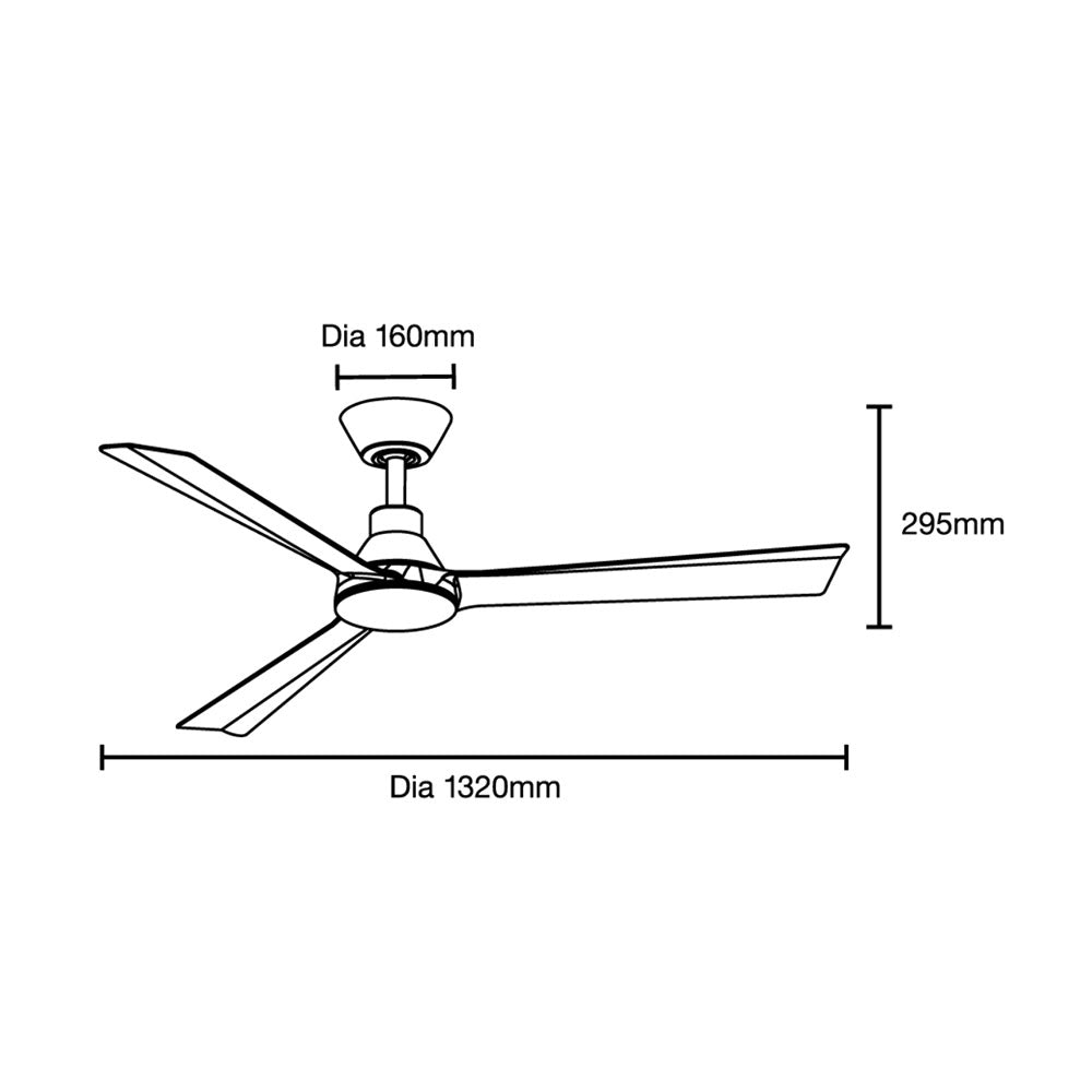 Riviera 52" DC Smart Ceiling Fan With WIFI Remote Control Matt Black - MRDC133M