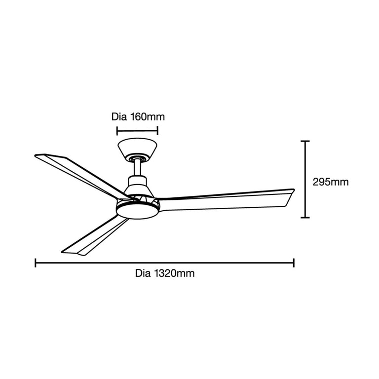 Riviera 52" DC Smart Ceiling Fan With WIFI Remote Control Matt Black - MRDC133M