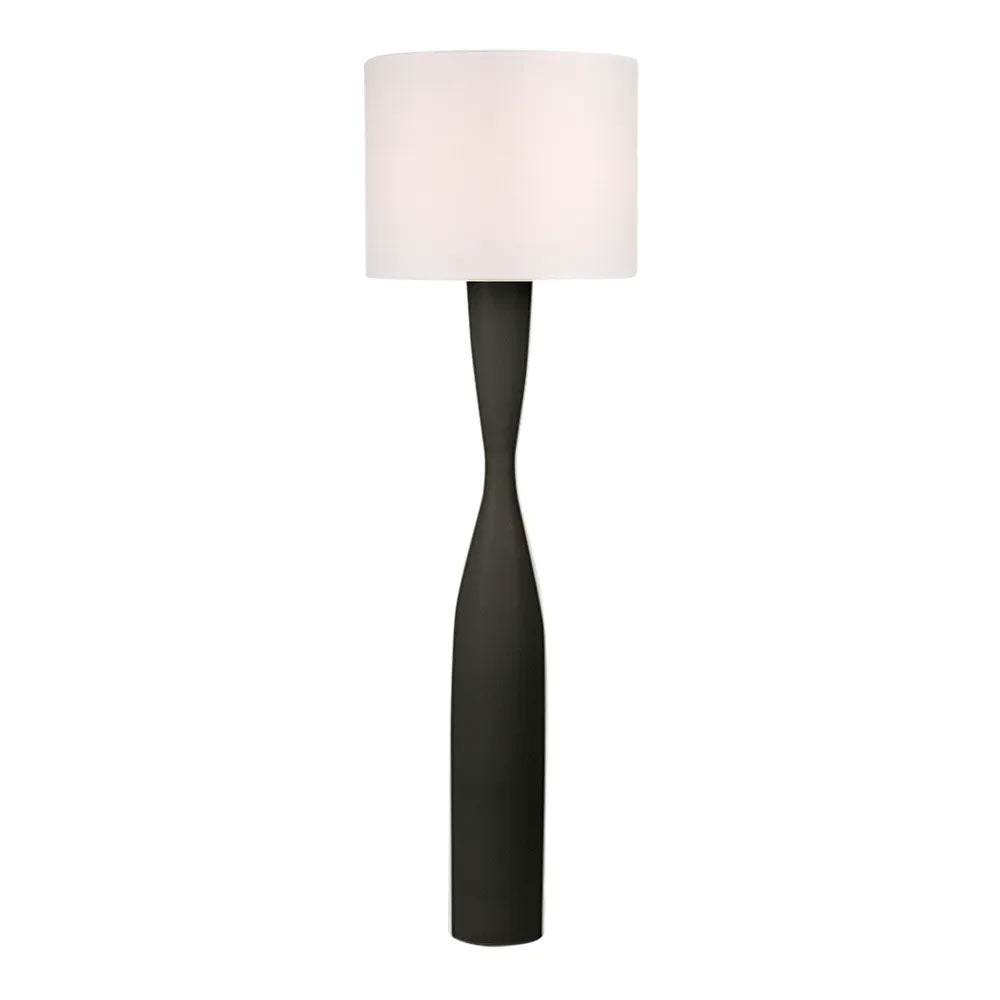 Callum Floor Lamp Black With White Shade - MRDLMP0030