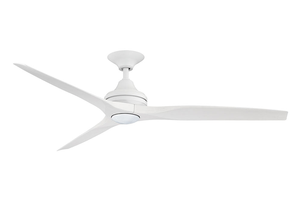 Spitfire 2 60" AC Ceiling Fan With 17W Dimmable LED Matt White Motor / White Wash Polymer Blades - MS21MW + BS21WW + SPI17LED