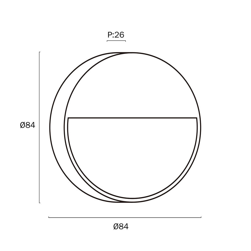 Musan Round LED Step Wall Light Black - MUSAN RD.24-BK