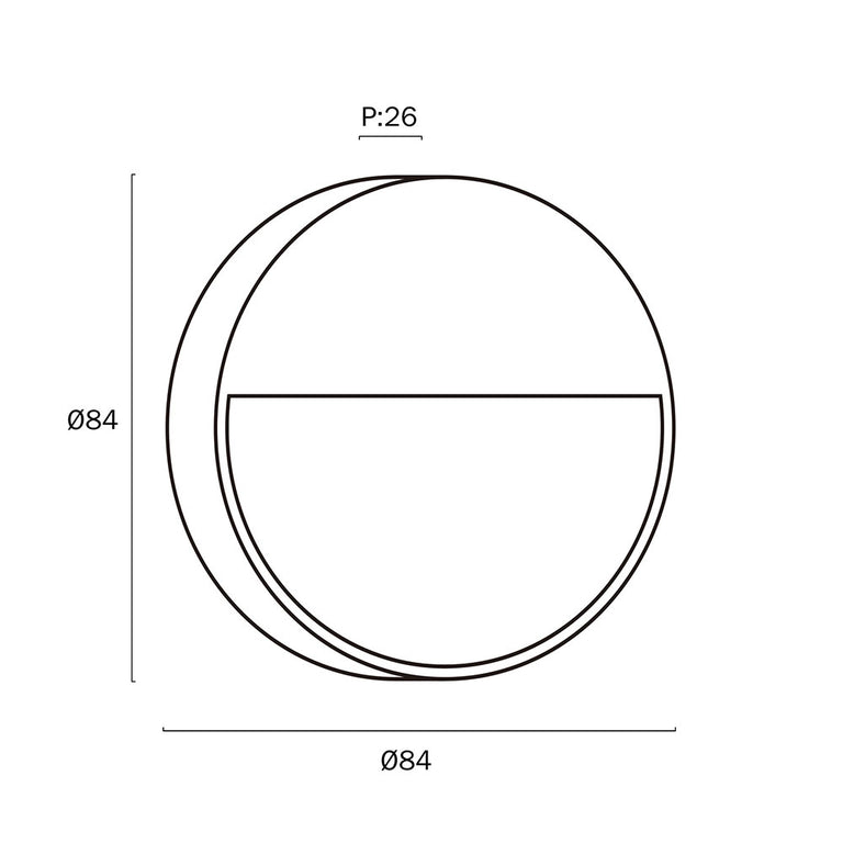 Musan Round LED Step Wall Light Black - MUSAN RD.24-BK