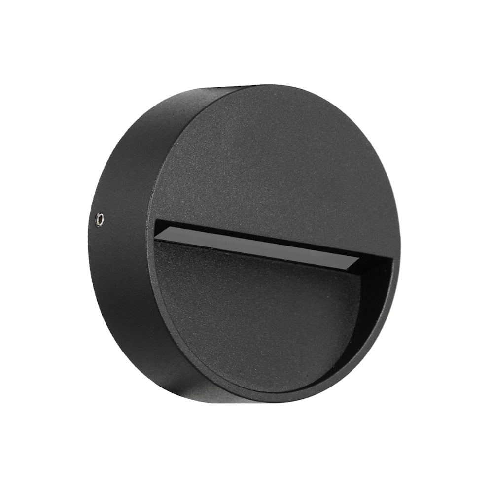 Musan Round LED Step Wall Light Black - MUSAN RD.24-BK
