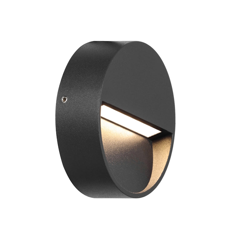 Musan Round LED Step Wall Light Black - MUSAN RD.24-BK