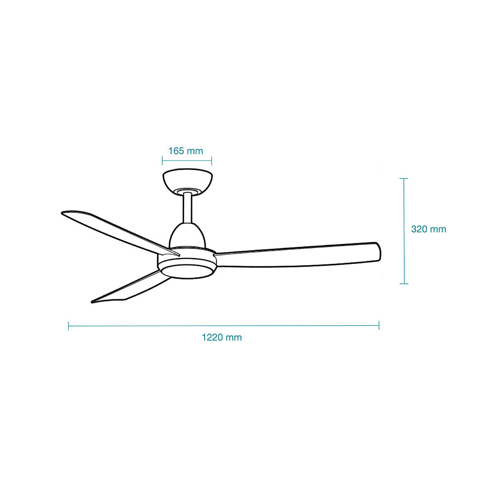 Zorro 48" DC Ceiling Fan With Remote Control + LED Light White - MZDC1233W