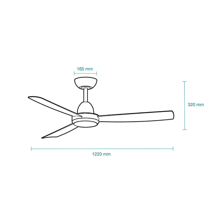 Zorro 48" DC Ceiling Fan With Remote Control + LED Light White - MZDC1233W