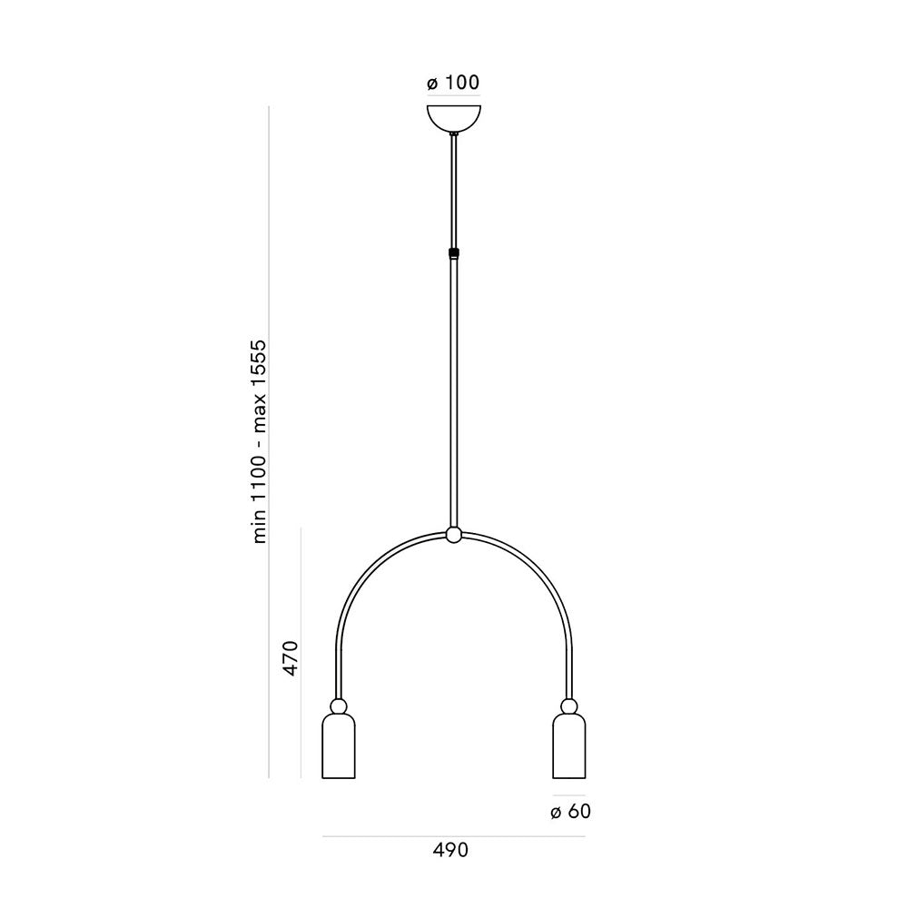 Madame 2 Light Pendant Morocco / Grafene - 288.03.ME
