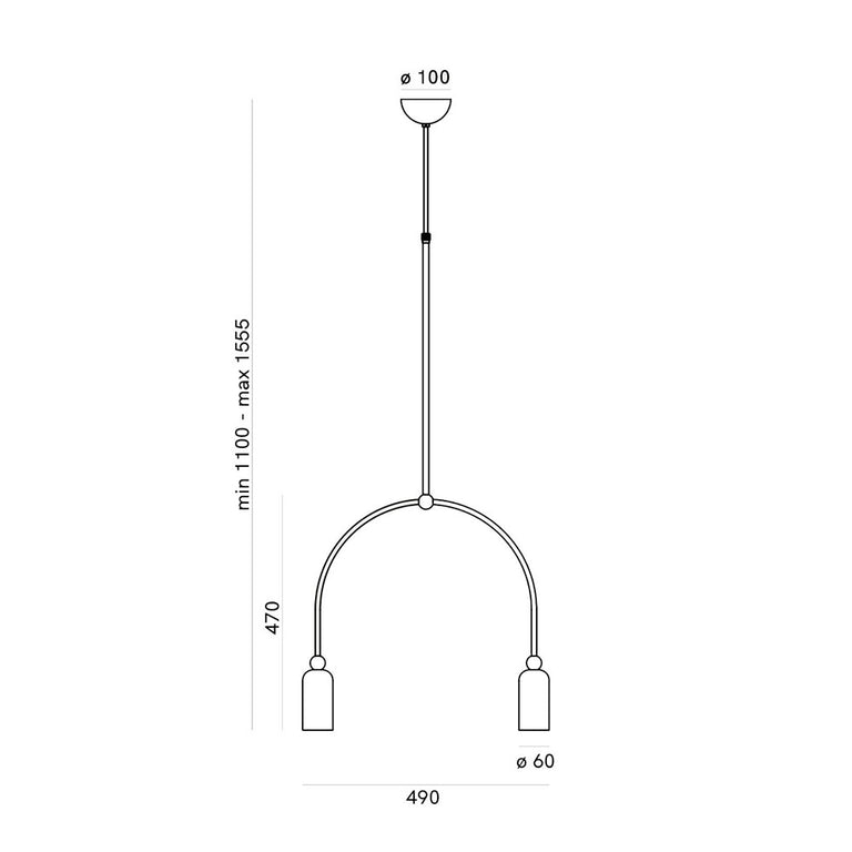 Madame 2 Light Pendant Morocco / Grafene - 288.03.ME