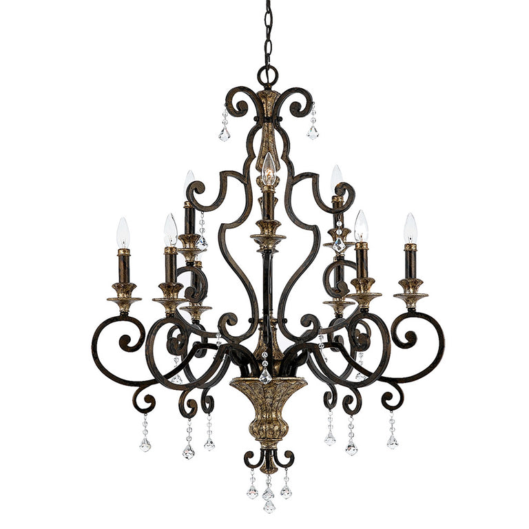 Marquette 9 Light Chandelier Heirloom - QZ-MARQUETTE9