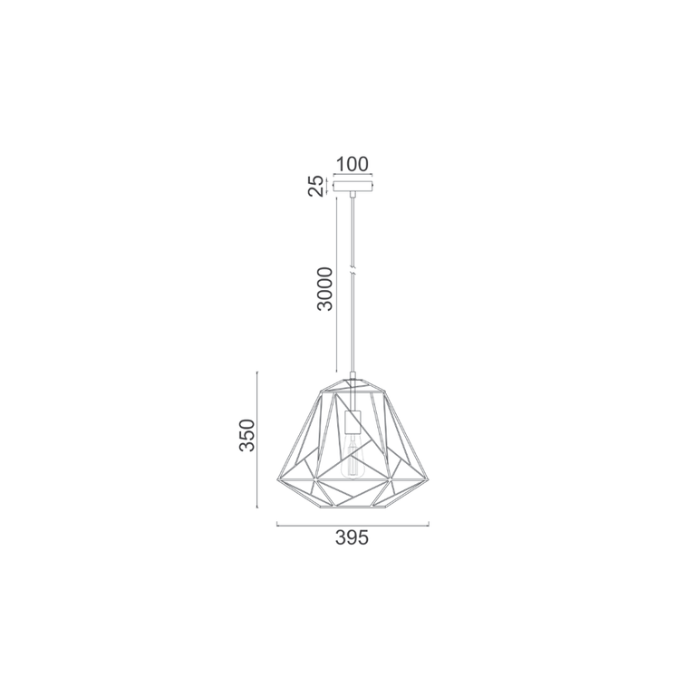 Marte Iron Cage Pendant White / Brass - MARTE3