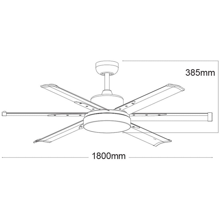 Albatross 72" DC Ceiling Fan With Dimmable 24W LED Brushed Nickel / Warm White - MAFML3BR + MAF180B