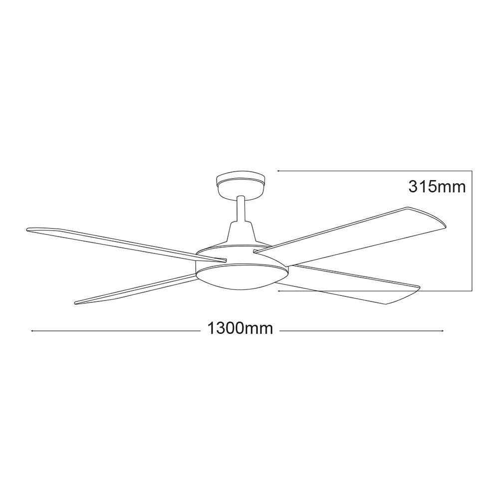 Lifestyle AC 52" Ceiling Fan Matt Black - DLS134M