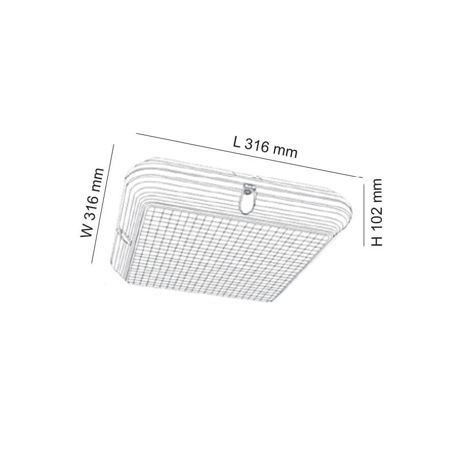 Memphis Square 22W LED Commercial Surface Light White Finish / Cool White - SL9719SQ