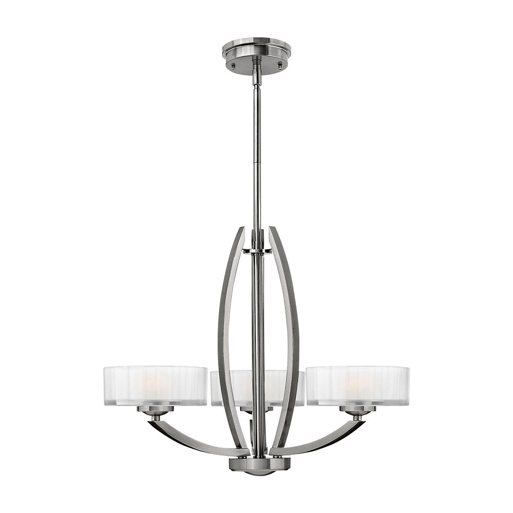 Meridian 3 Light Chandelier Brushed Nickel - HK-MERIDIAN3